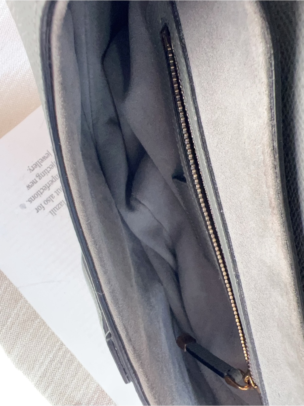 Christian Dior Grained Calfskin Saddle Bag With Strap Stone Grey - Picture 8 of 12